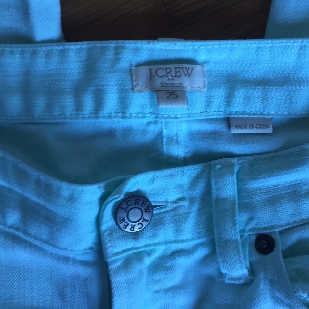 Mint green skinny stretch J crew pants - Picture 3 of 6